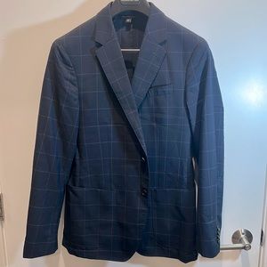 Banana Republic Blue 40R 34/30 Smart Weight Performance Wool Blend Suit